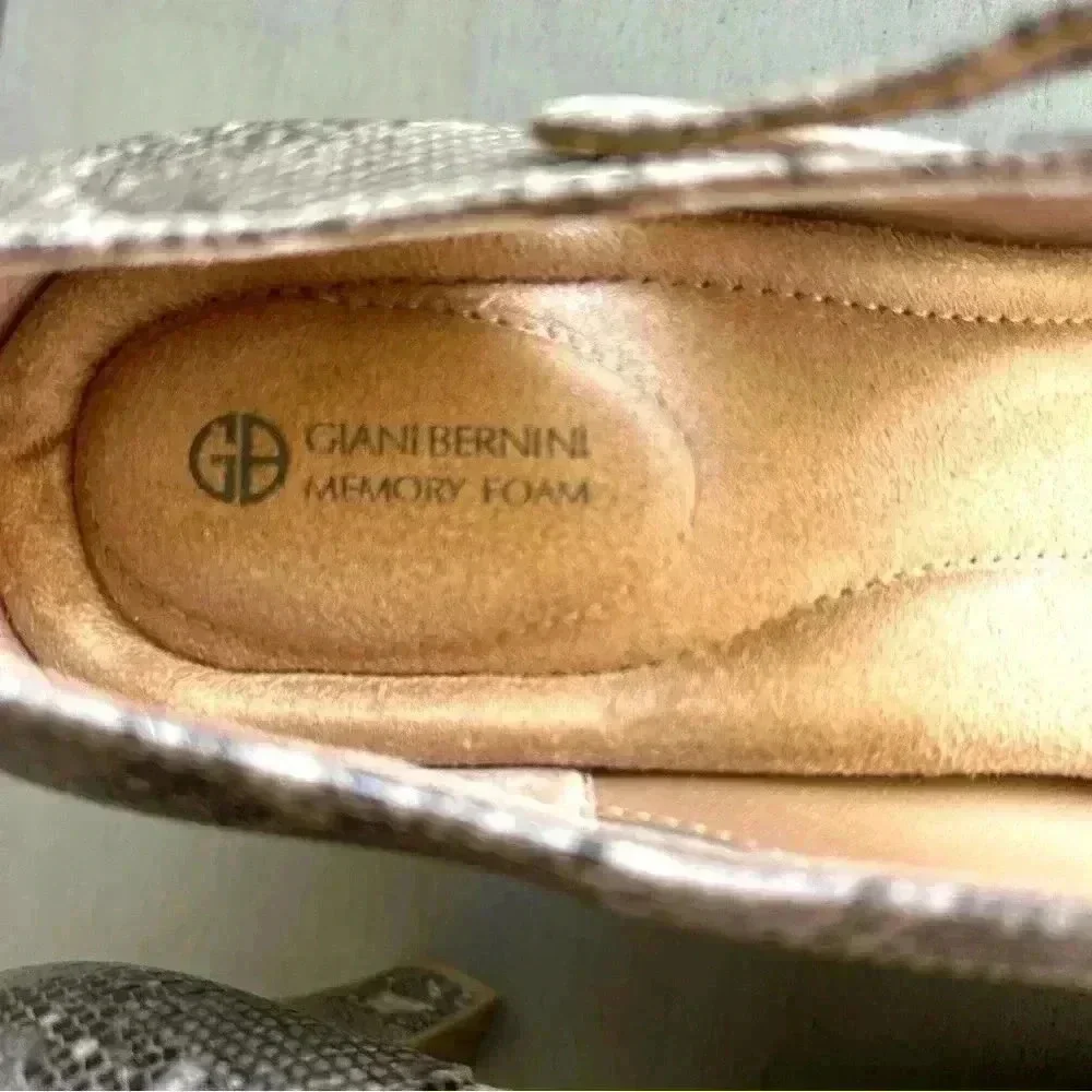 Giani Bernini Velmah Heels10 Tan Snake Print Memory Foam Neutral Dressy Pumps